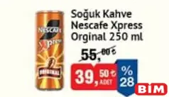 NESCAFE XPRESS ORİGİNAL SOĞUK KAHVE 250 ML fiyat ve kampanya bilgisi